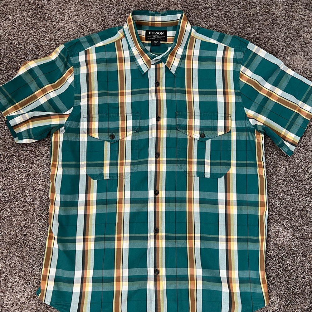 Filson washed short sleeve feather cloth shirt